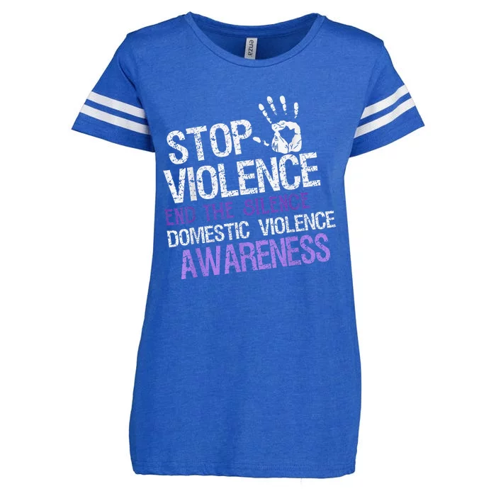 Stop Violence End The Silence Domestic Violence Awareness Enza Ladies Jersey Football T-Shirt