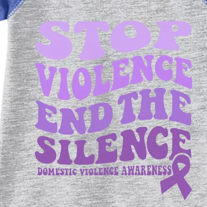 Stop Violence End the Silence Domestic Violence Awareness Infant Baby Jersey Bodysuit