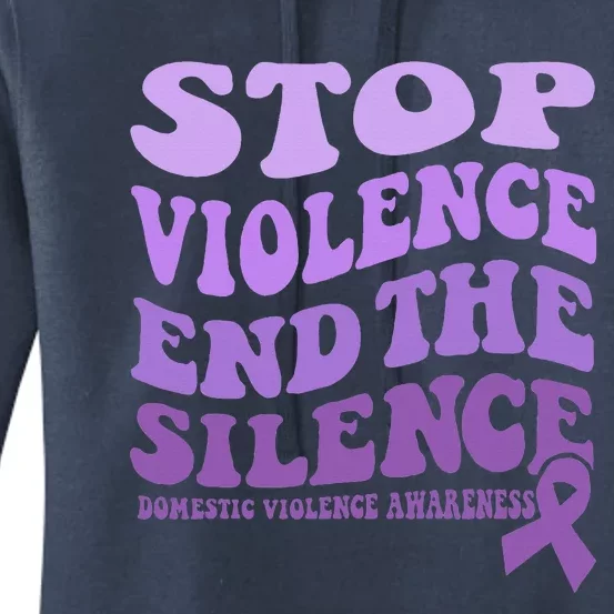 Stop Violence End the Silence Domestic Violence Awareness Women's Pullover Hoodie