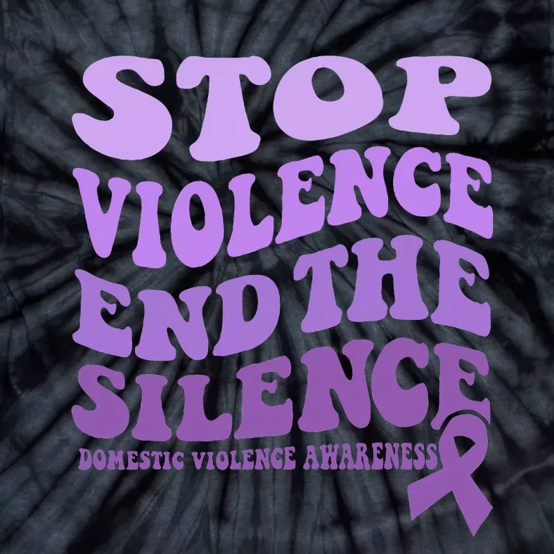 Stop Violence End the Silence Domestic Violence Awareness Tie-Dye T-Shirt