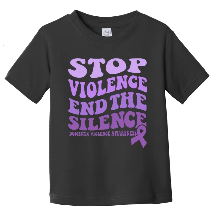 Stop Violence End the Silence Domestic Violence Awareness Toddler T-Shirt