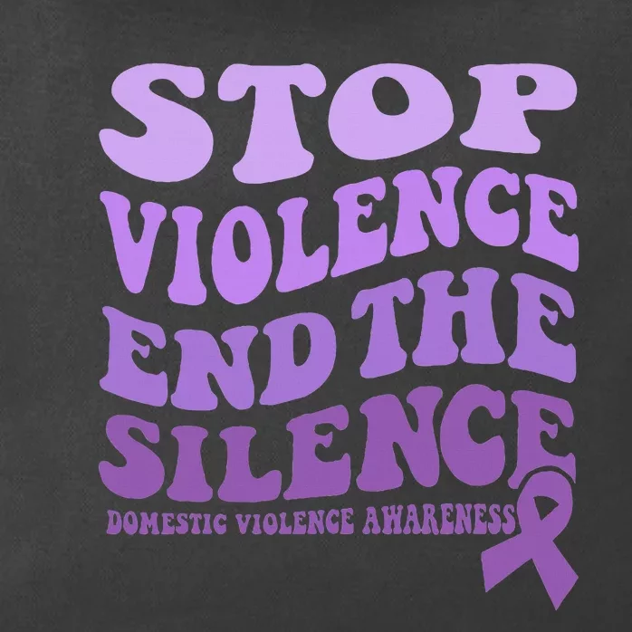 Stop Violence End the Silence Domestic Violence Awareness Zip Tote Bag