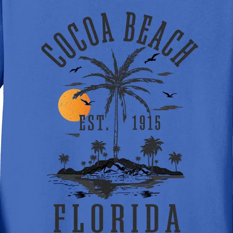 Summer Vacation Est 1915 Fl Florida Cocoa Beach Funny Gift Kids Long Sleeve Shirt