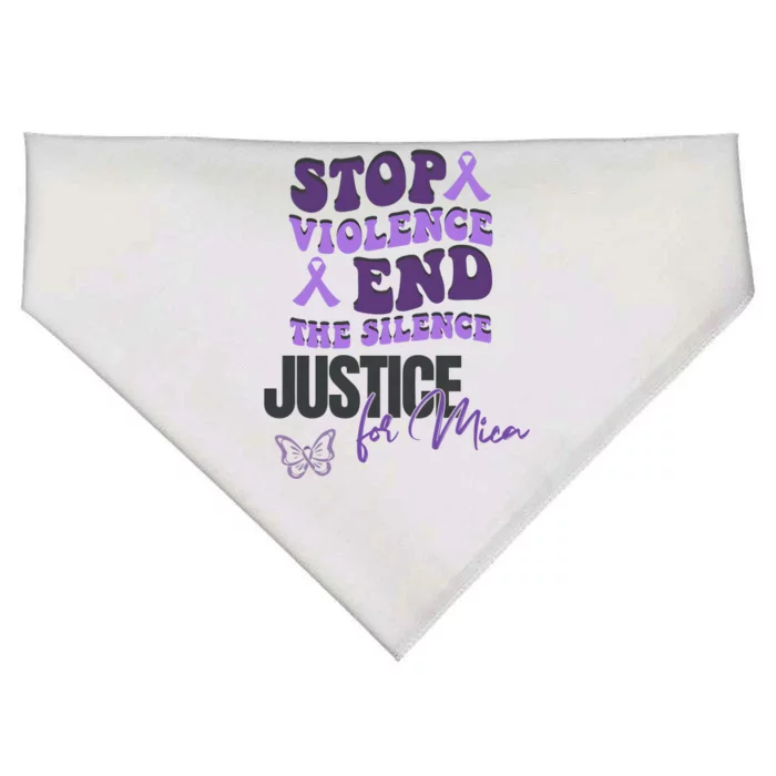 Stop Violence End The Silence Dv Awareness USA-Made Doggie Bandana