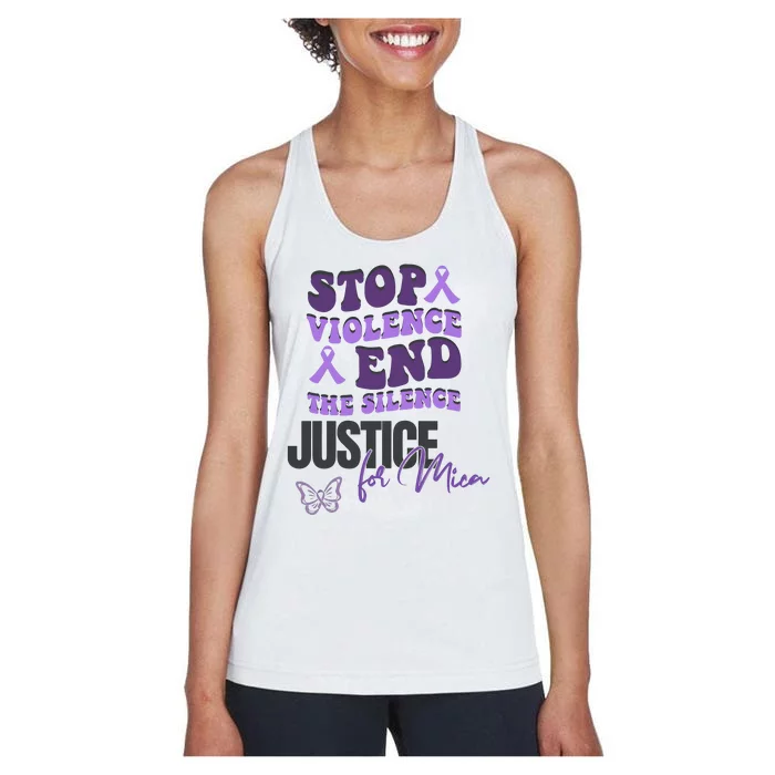 Stop Violence End The Silence Dv Awareness Women's Racerback Tank