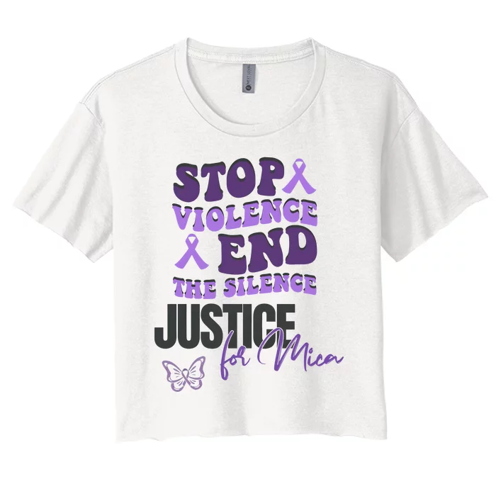 Stop Violence End The Silence Dv Awareness Women's Crop Top Tee