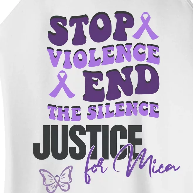 Stop Violence End The Silence Dv Awareness Women’s Perfect Tri Rocker Tank