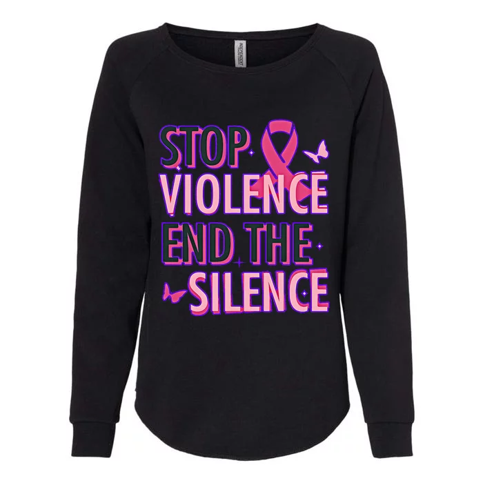 Stop Violence End The Silence Domestic Violence Awareness Womens California Wash Sweatshirt