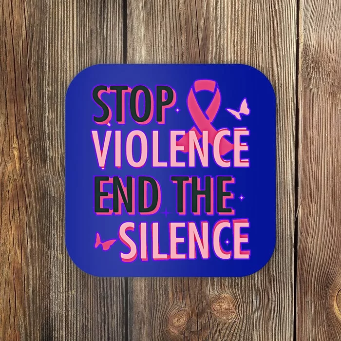 Stop Violence End The Silence Domestic Violence Awareness Coaster