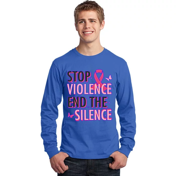 Stop Violence End The Silence Domestic Violence Awareness Tall Long Sleeve T-Shirt