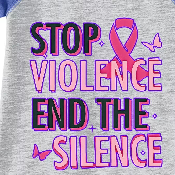 Stop Violence End The Silence Domestic Violence Awareness Infant Baby Jersey Bodysuit