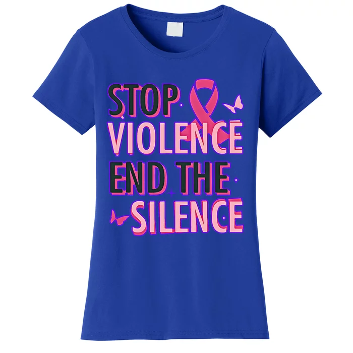 Stop Violence End The Silence Domestic Violence Awareness Women's T-Shirt