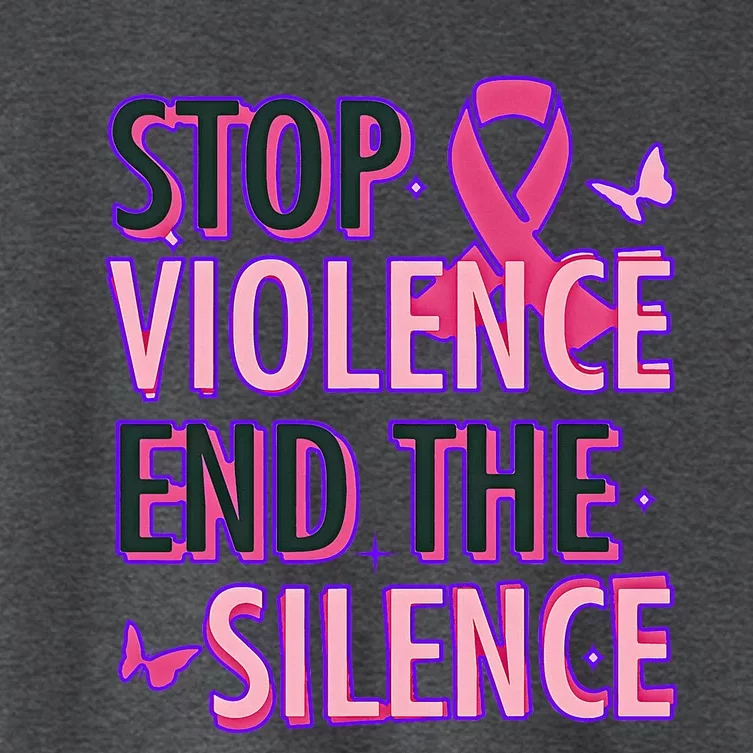 Stop Violence End The Silence Domestic Violence Awareness Women's Crop Top Tee