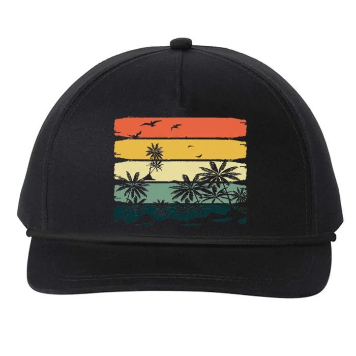 Summer Vibes Exotic Palm Trees Tropical Summer Snapback Five-Panel Rope Hat