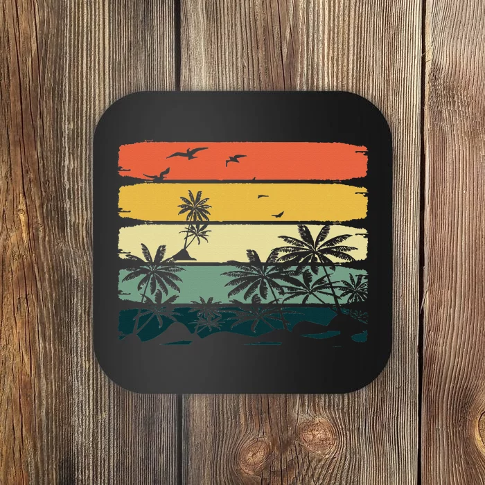 Summer Vibes Exotic Palm Trees Tropical Summer Coaster