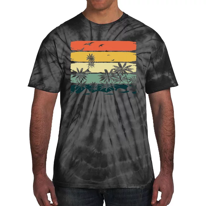 Summer Vibes Exotic Palm Trees Tropical Summer Tie-Dye T-Shirt