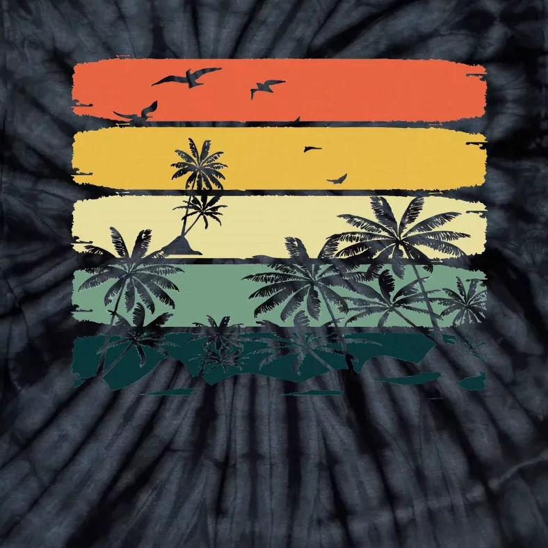 Summer Vibes Exotic Palm Trees Tropical Summer Tie-Dye T-Shirt