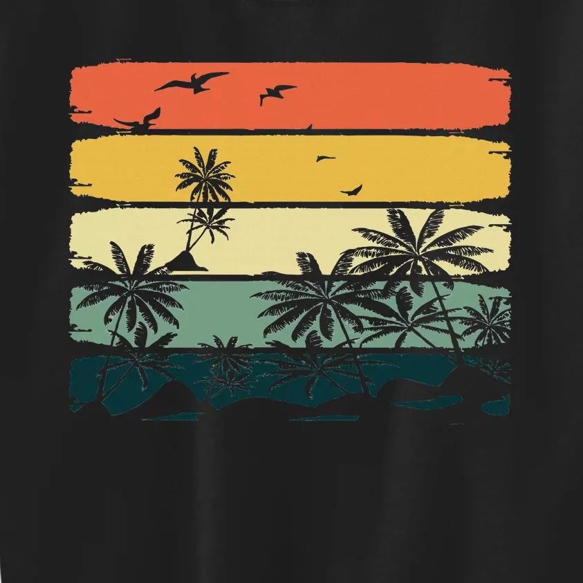 Summer Vibes Exotic Palm Trees Tropical Summer Kids Sweatshirt