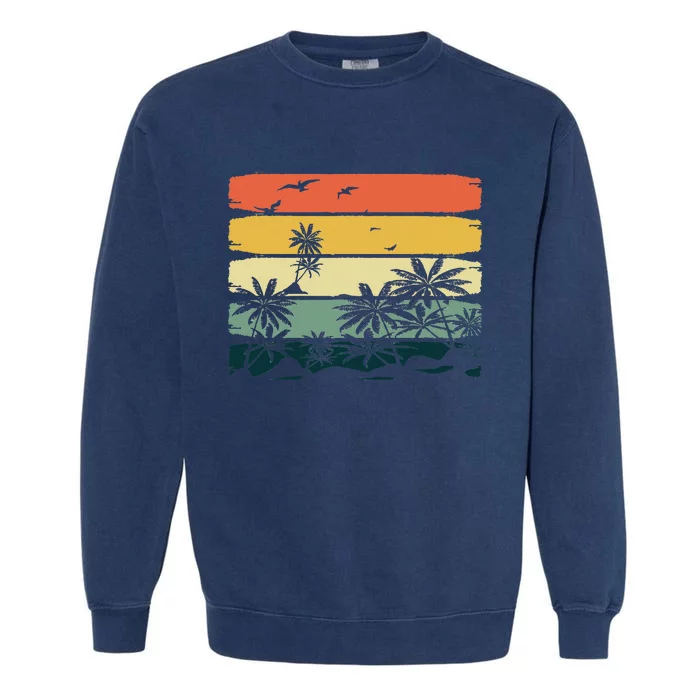 Summer Vibes Exotic Palm Trees Tropical Summer Garment-Dyed Sweatshirt