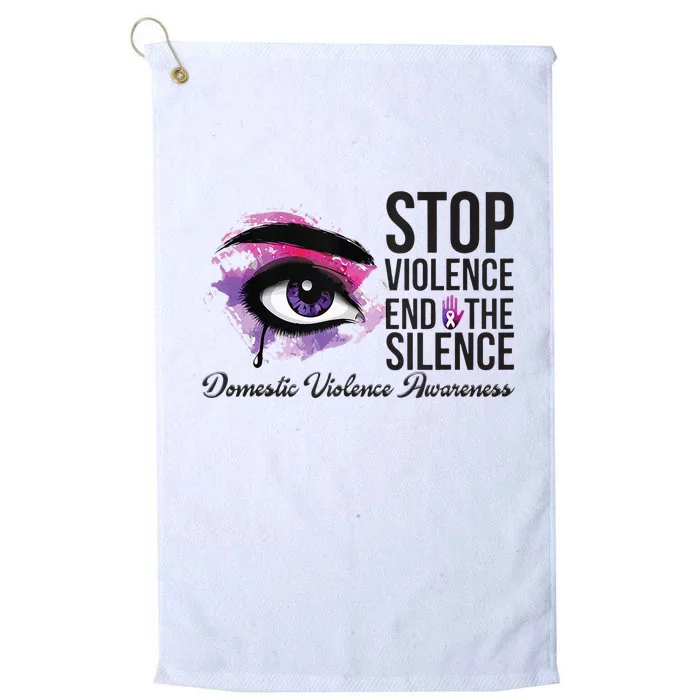 Stop Violence End Silence Domestic Violence Awareness Platinum Collection Golf Towel