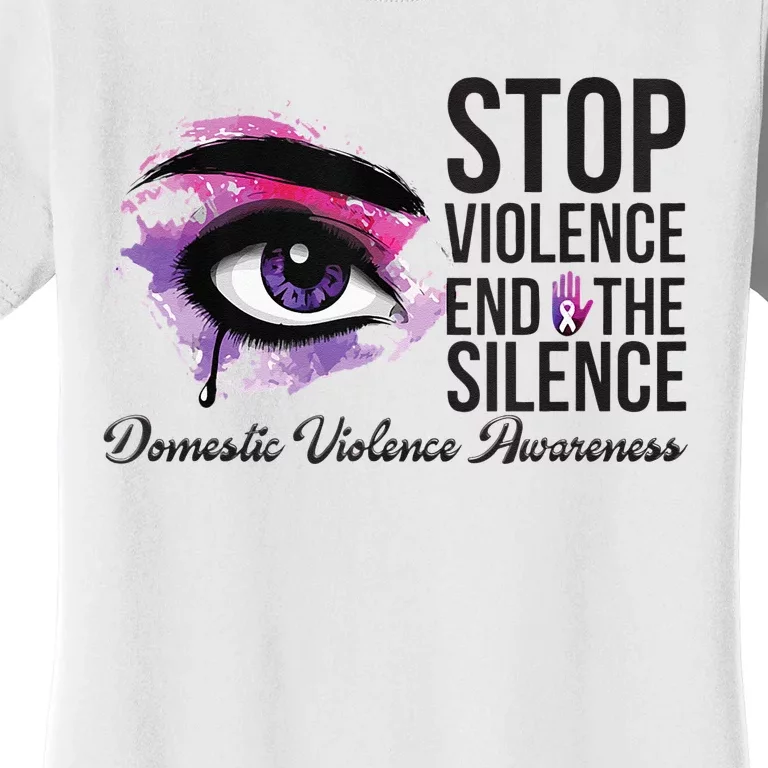 Stop Violence End Silence Domestic Violence Awareness Women's T-Shirt