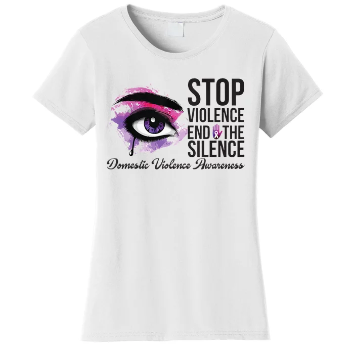 Stop Violence End Silence Domestic Violence Awareness Women's T-Shirt