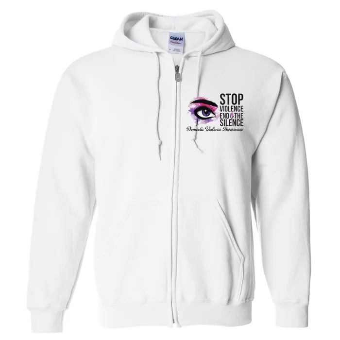 Stop Violence End Silence Domestic Violence Awareness Full Zip Hoodie