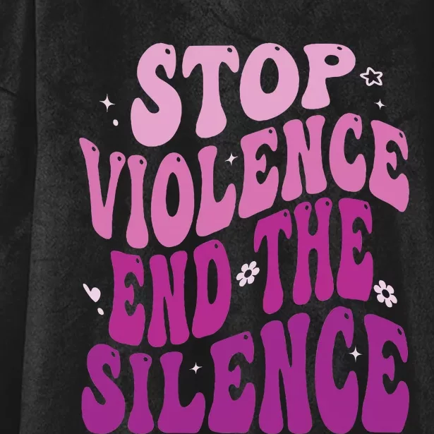 Stop Violence End the Silence Stop Domestic Violence Hooded Wearable Blanket