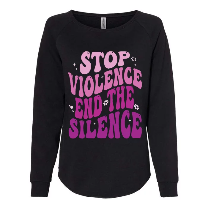 Stop Violence End the Silence Stop Domestic Violence Womens California Wash Sweatshirt