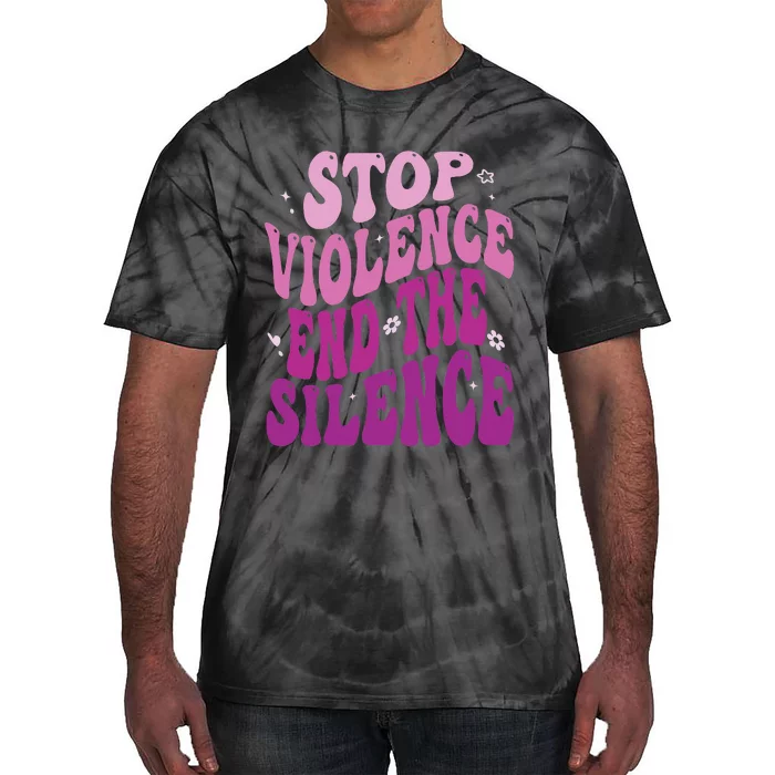 Stop Violence End the Silence Stop Domestic Violence Tie-Dye T-Shirt