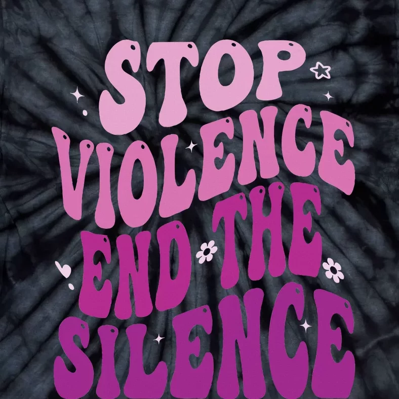 Stop Violence End the Silence Stop Domestic Violence Tie-Dye T-Shirt