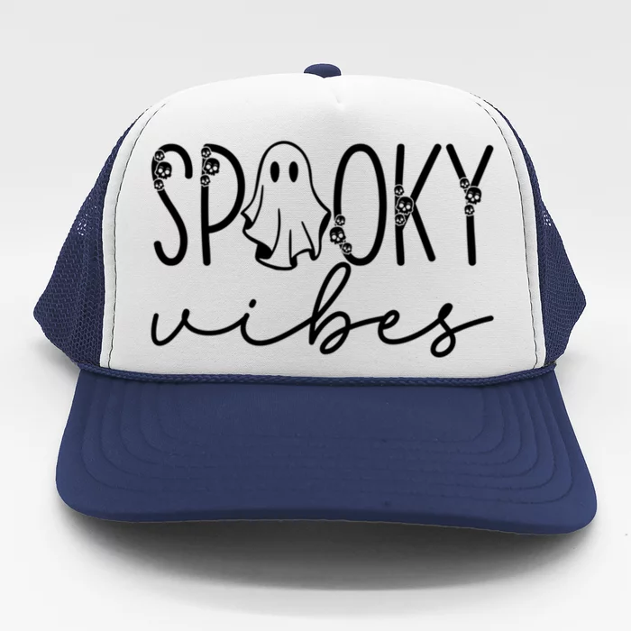 “Spooky Vibes” Eerie Halloween Design Gift Trucker Hat