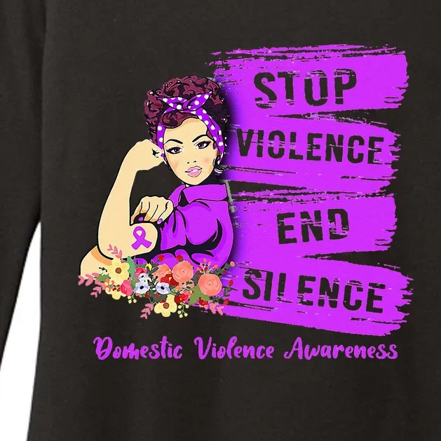 Stop Violence End Silence Domestic Violence Awareness Womens CVC Long Sleeve Shirt