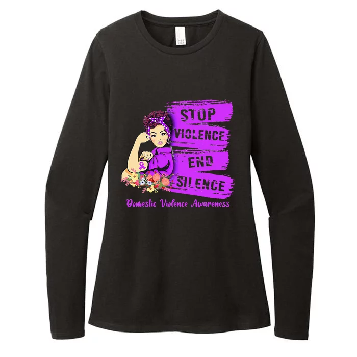 Stop Violence End Silence Domestic Violence Awareness Womens CVC Long Sleeve Shirt