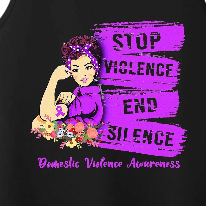 Stop Violence End Silence Domestic Violence Awareness Performance Tank