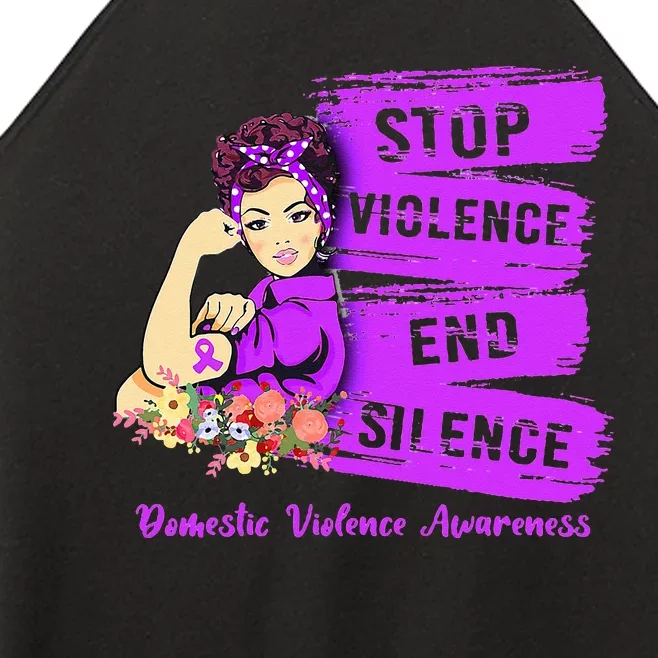 Stop Violence End Silence Domestic Violence Awareness Women’s Perfect Tri Rocker Tank