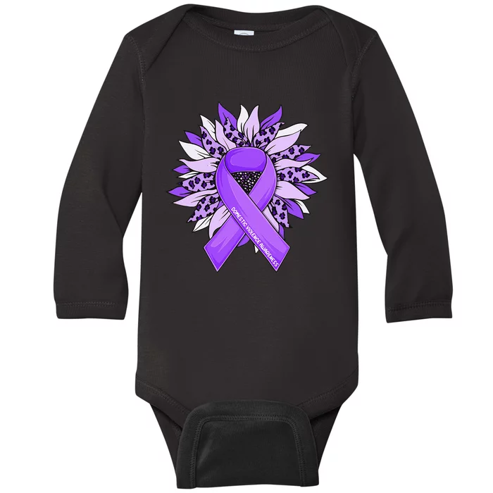 Stop Violence End The Silence Domestic Violence Awareness Baby Long Sleeve Bodysuit