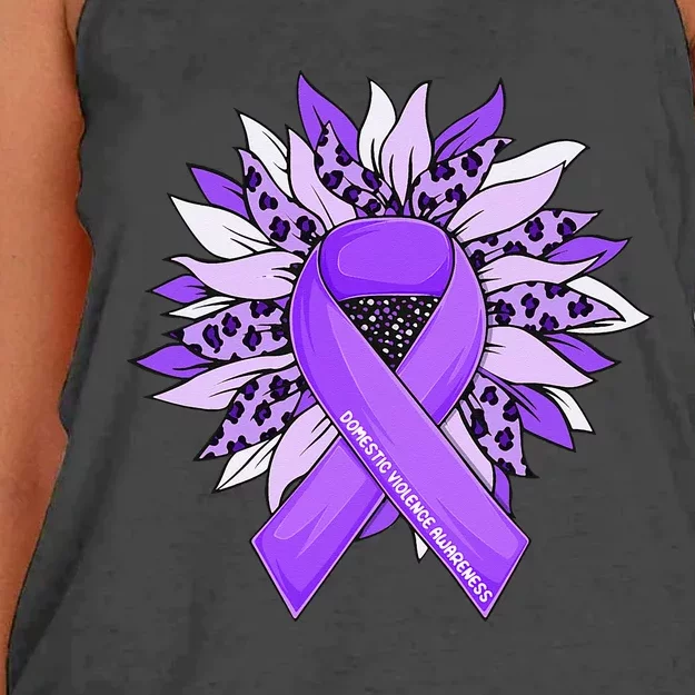 Stop Violence End The Silence Domestic Violence Awareness Women's Knotted Racerback Tank