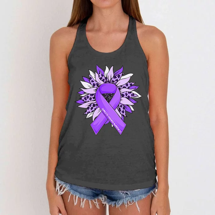 Stop Violence End The Silence Domestic Violence Awareness Women's Knotted Racerback Tank