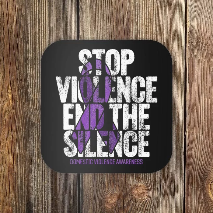 Stop Violence End The Silence Domestic Violence Awareness Coaster