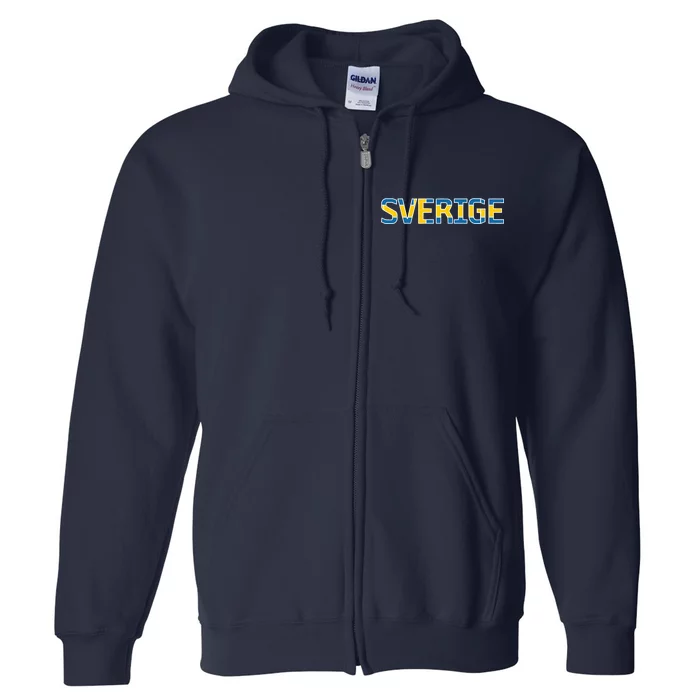 Sverige Sweden Flag Full Zip Hoodie