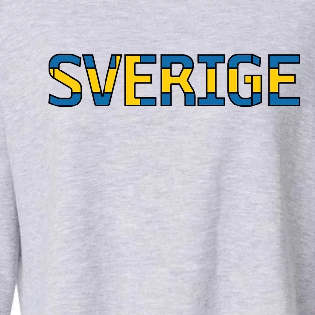 Sverige Sweden Flag Cropped Pullover Crew