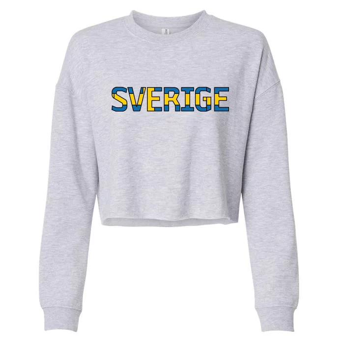 Sverige Sweden Flag Cropped Pullover Crew