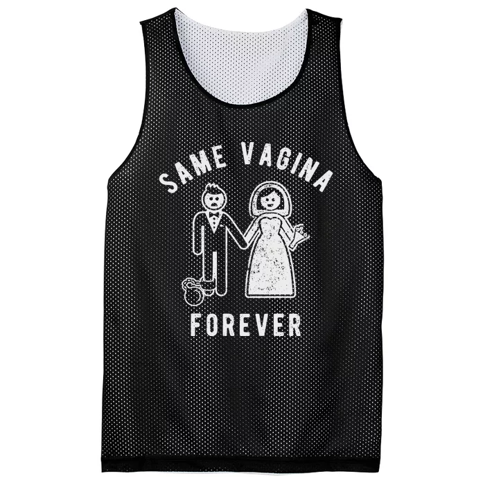 SAME VAGINA FOREVER FUNNY MENS MARRIAGE Mesh Reversible Basketball Jersey Tank