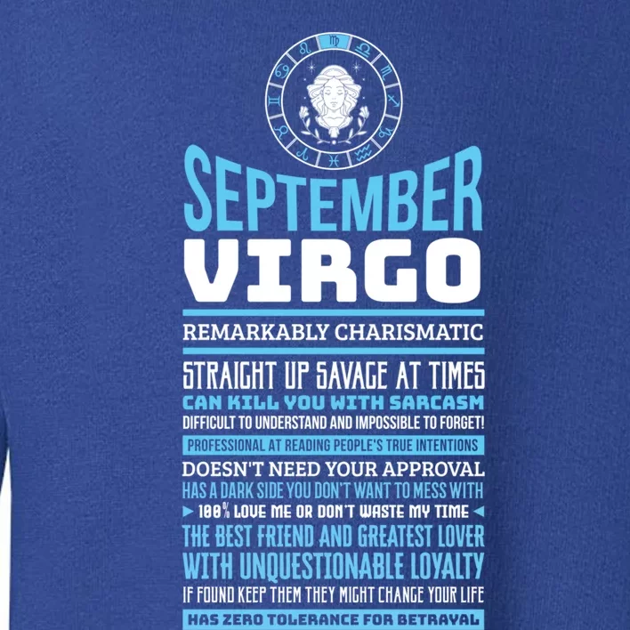 September Virgo Facts Traits Horoscope Zodiac Gift Toddler Sweatshirt