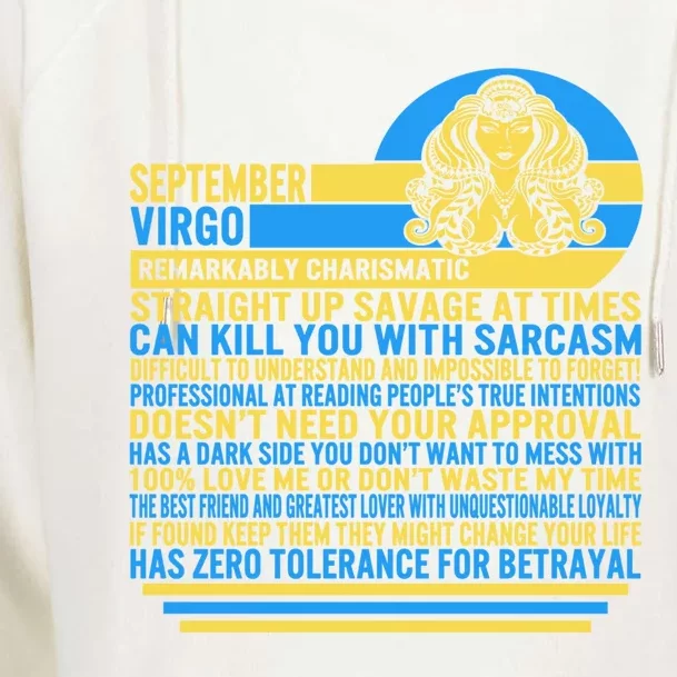 September Virgo Facts Zodiac Sign Sunflower Astrology Lover Funny Gift Womens Funnel Neck Pullover Hood