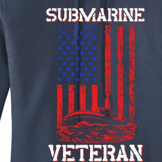 Submarine Veteran Flag Patriotic Sub Service Submariner Women's Pullover Hoodie