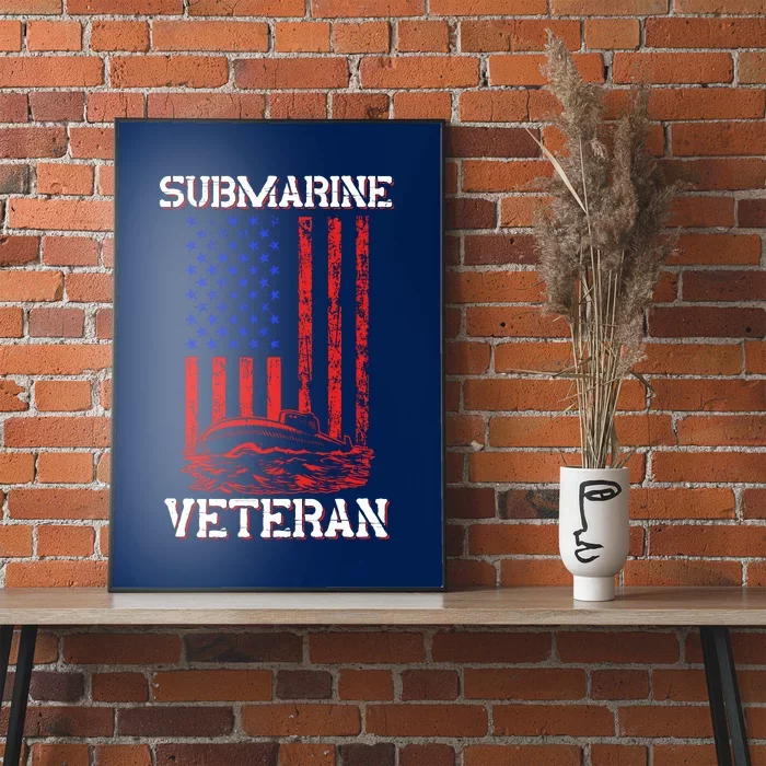 Submarine Veteran Flag Patriotic Sub Service Submariner Poster