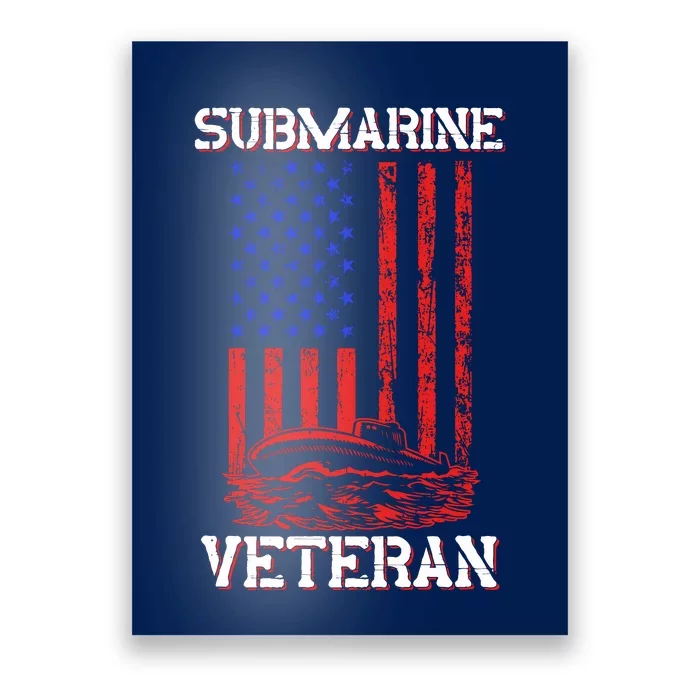 Submarine Veteran Flag Patriotic Sub Service Submariner Poster