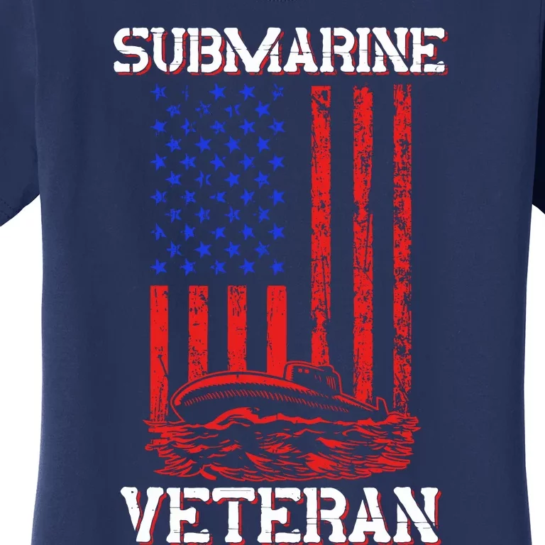 Submarine Veteran Flag Patriotic Sub Service Submariner Women's T-Shirt